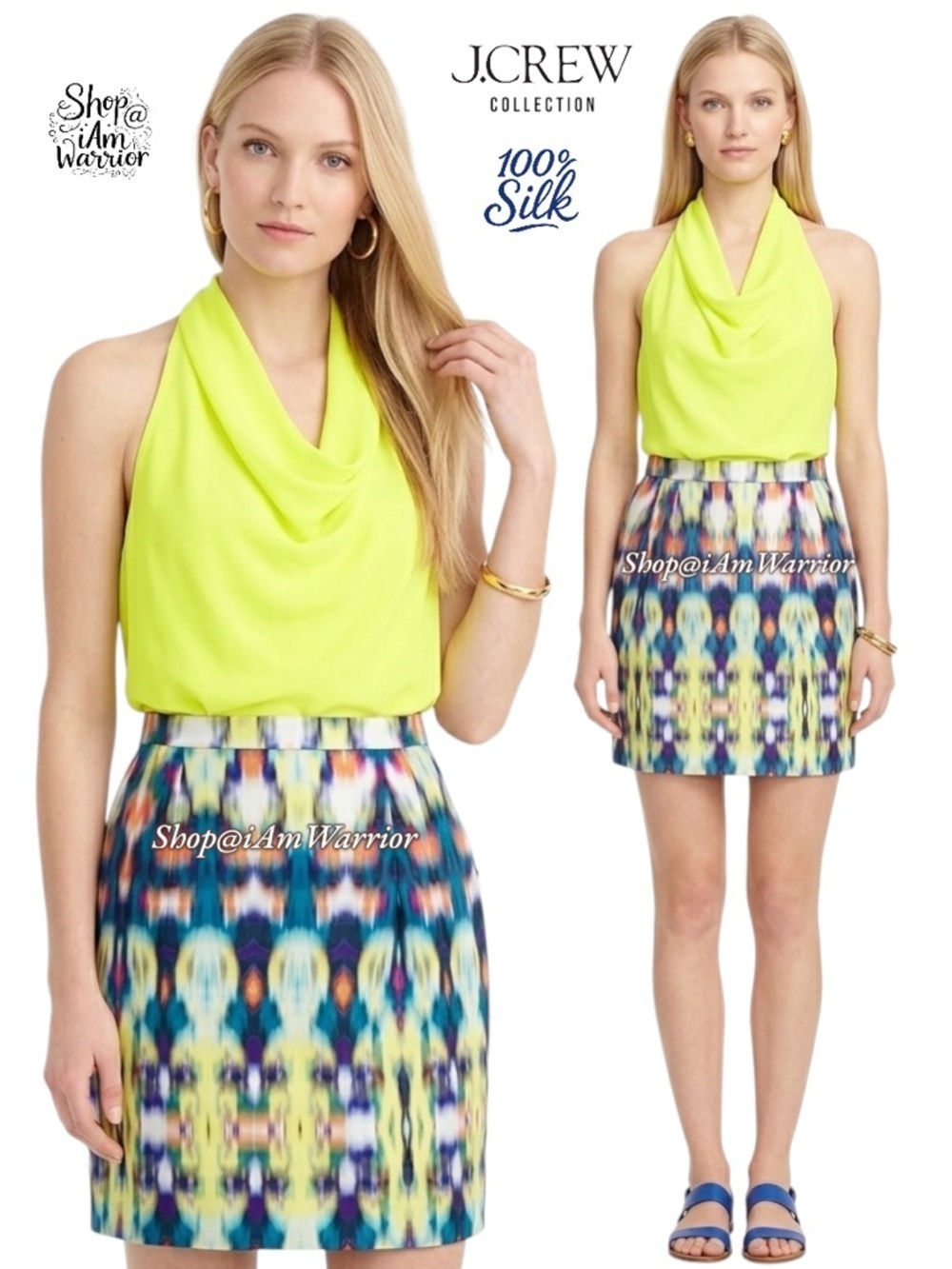 J.Crew Collection rare silk watercolor tie dye mini skirt *shop@iamwarrior